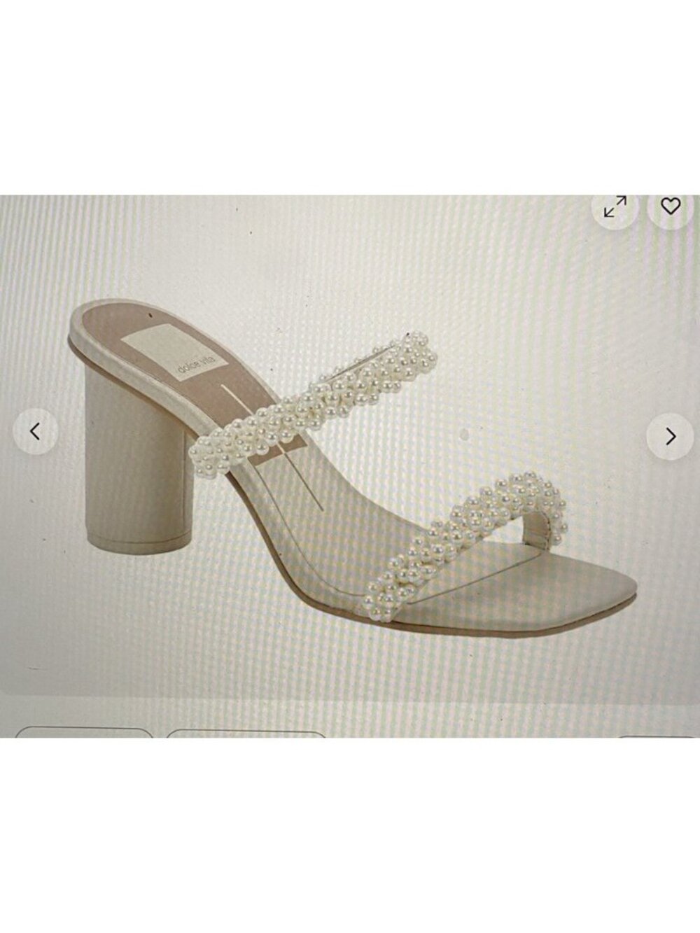 Dolce Vita Women's Size 7.5 Strappy Pearl Block Heel Sandals Ivory - Picture 2 of 16